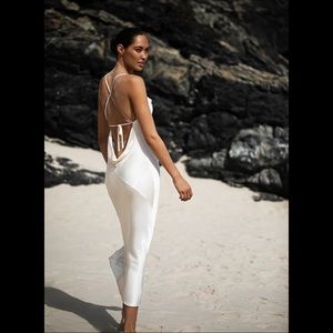 Sold Out! Shona Joy La Lune Cowl Back MIDI Dress in Cream